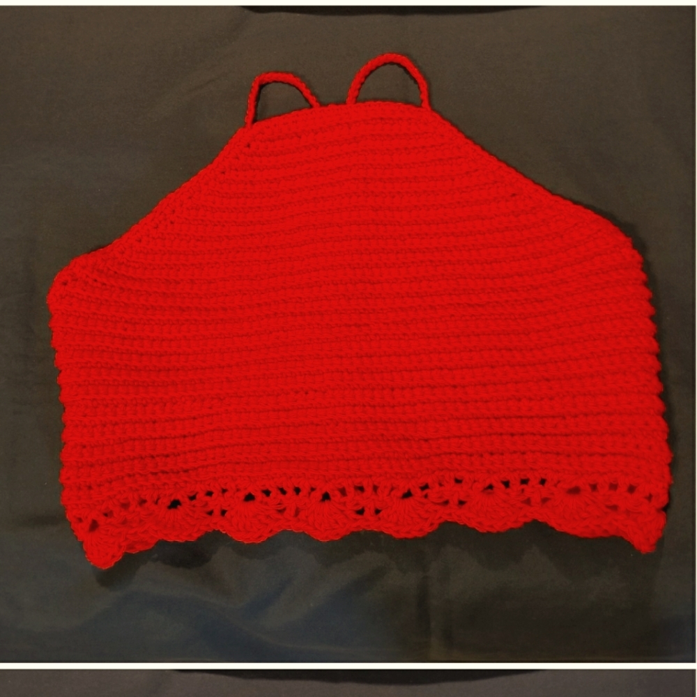 Handmade crochet halter top Red